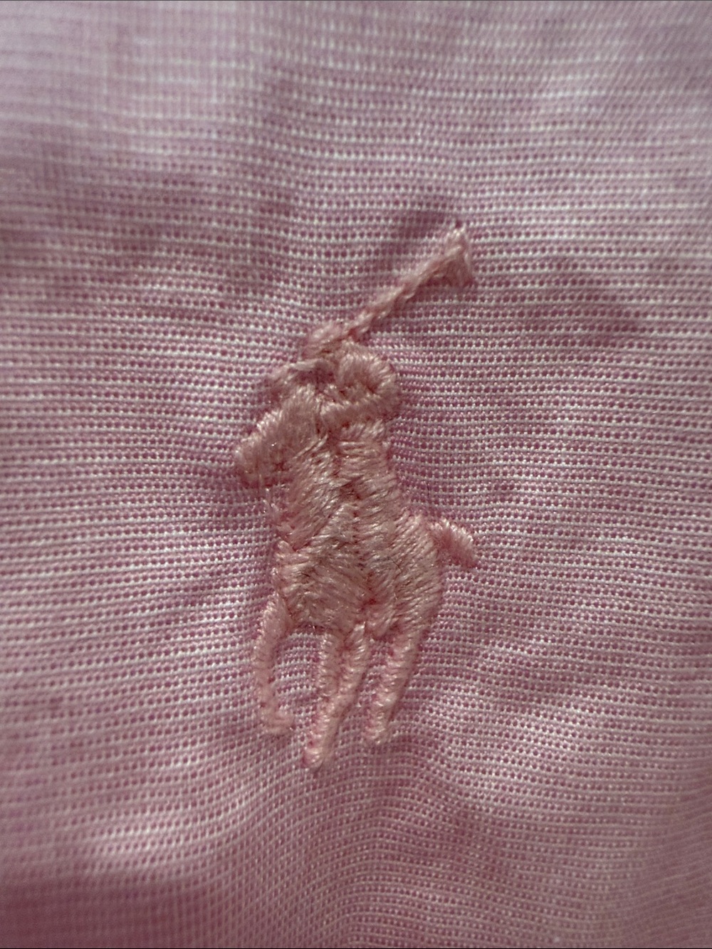 Ralph Lauren Pink Shirt with Navy Logo Tag - Picture 3 of 5